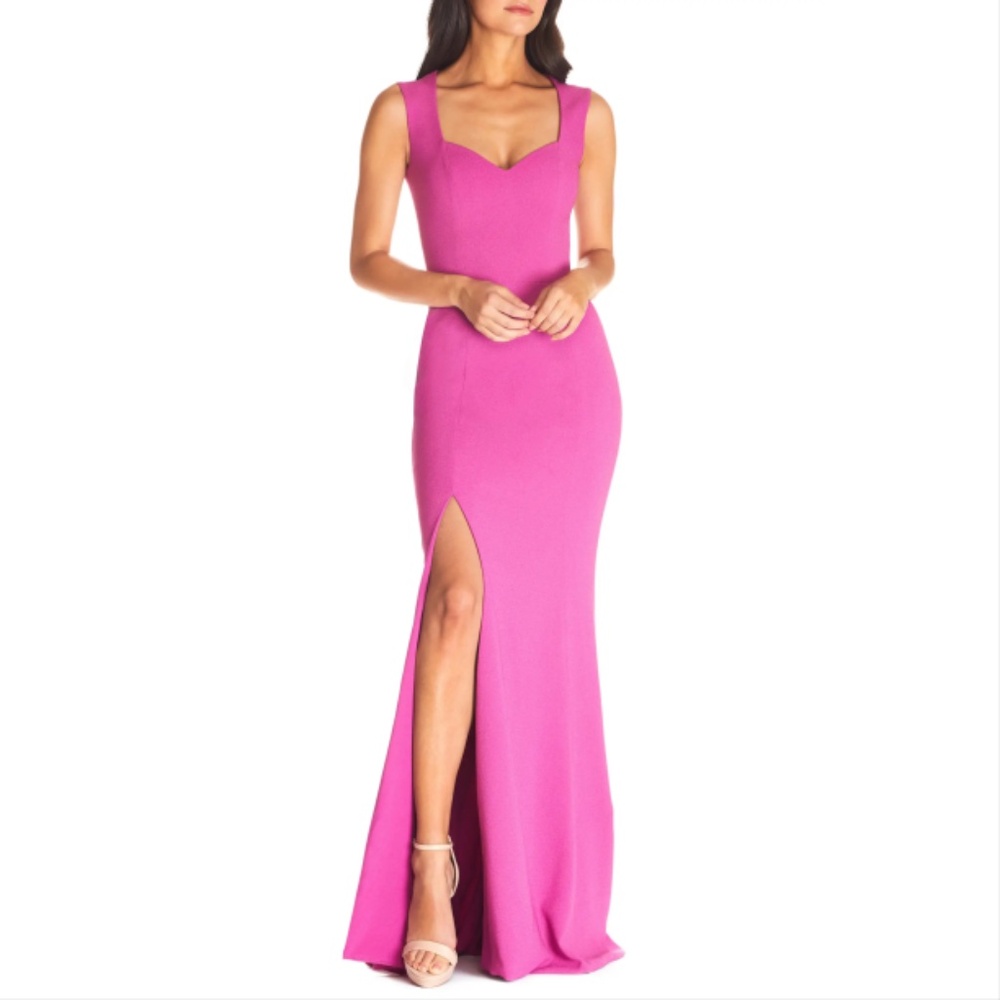 Dress the Population Monroe Side Slit Gown Hibiscus Size XXL
